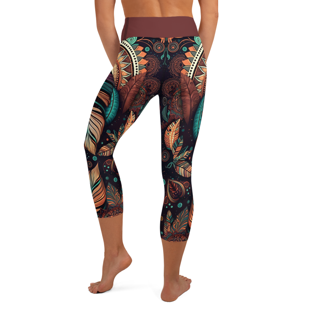 NATIVE WARRIOR PRINT YOGA LEGGINGS