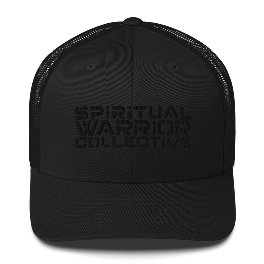 SPIRITUAL WARRIOR COLLECTIVE BLACK TRUCKER CAP