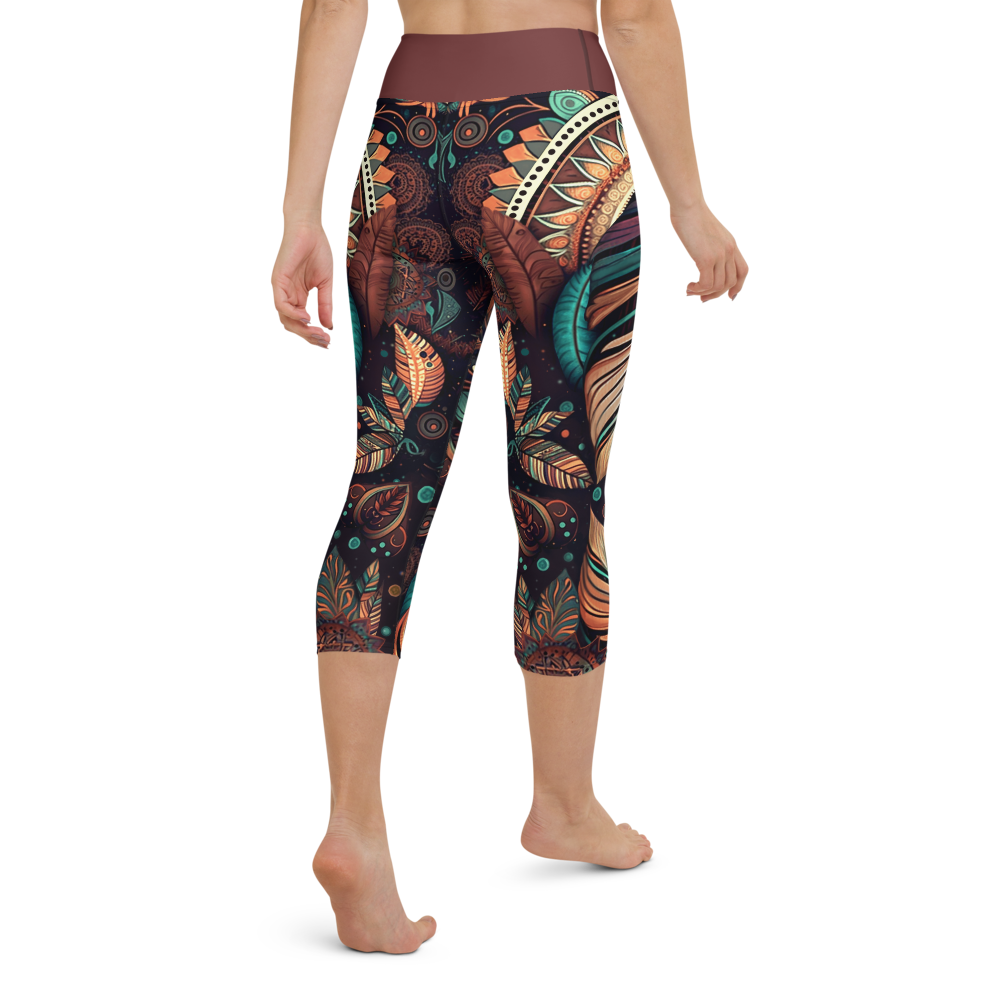 NATIVE WARRIOR PRINT YOGA LEGGINGS