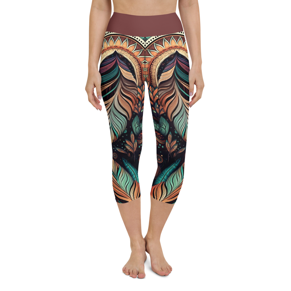 NATIVE WARRIOR PRINT YOGA LEGGINGS