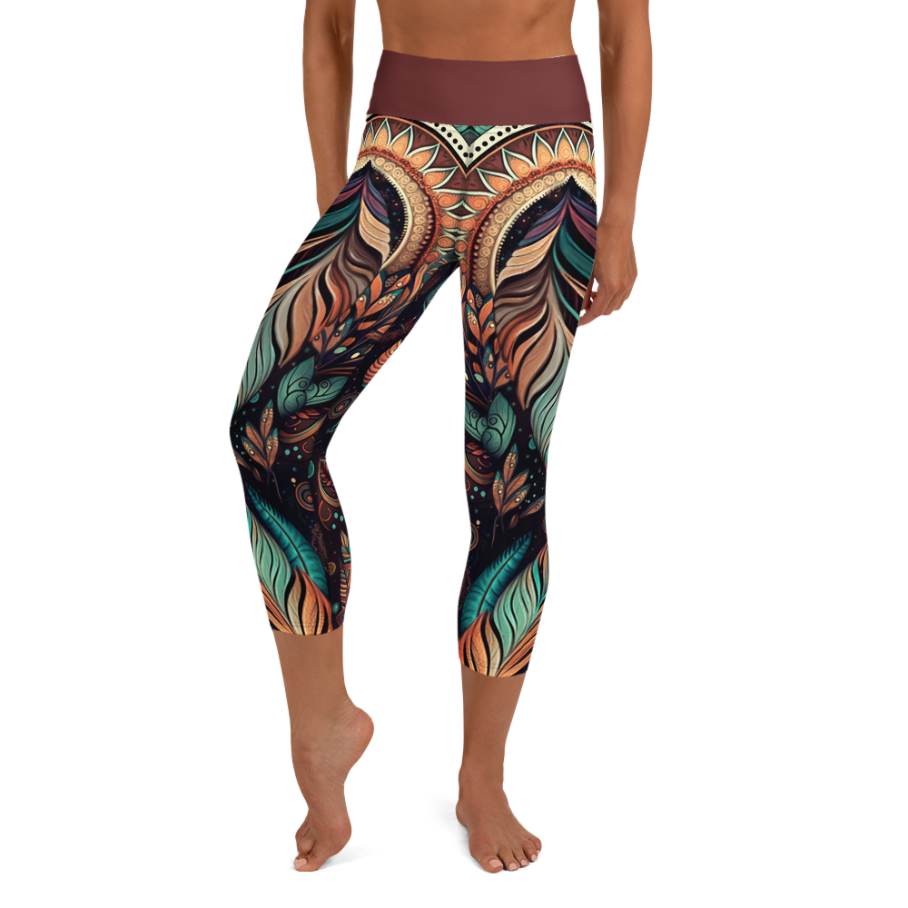 NATIVE WARRIOR PRINT YOGA LEGGINGS
