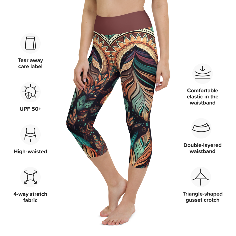 NATIVE WARRIOR PRINT YOGA LEGGINGS