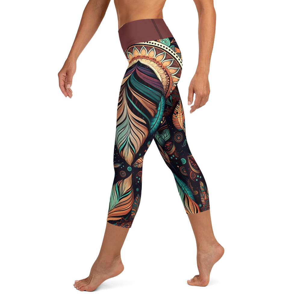 NATIVE WARRIOR PRINT YOGA LEGGINGS