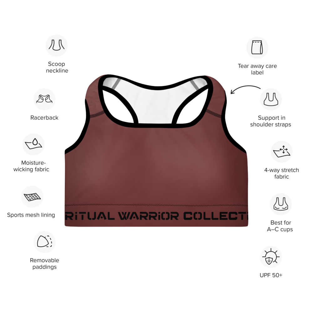 PLAIN AUBERN PADDED SPORTS BRA