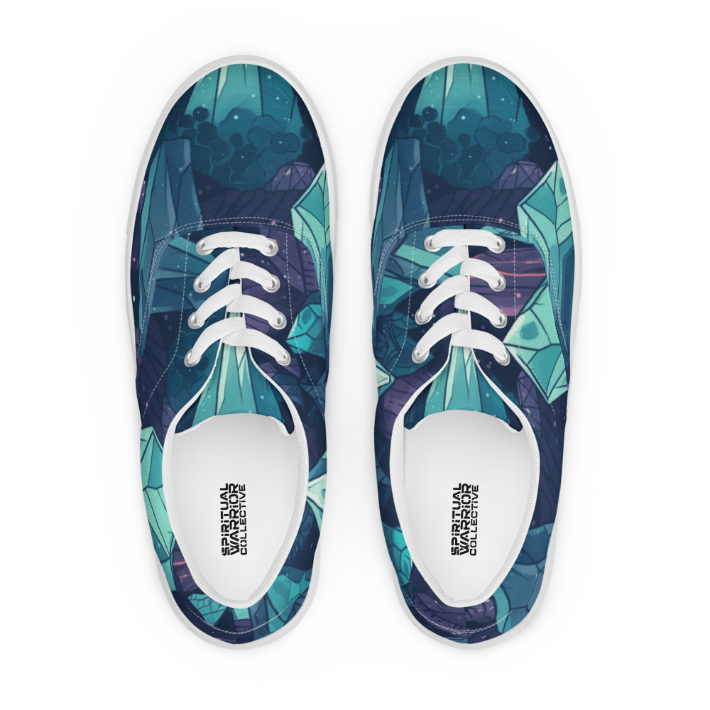 FUNKY TEAL CRYSTAL CANVAS SHOES