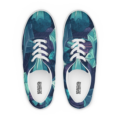 FUNKY TEAL CRYSTAL CANVAS SHOES