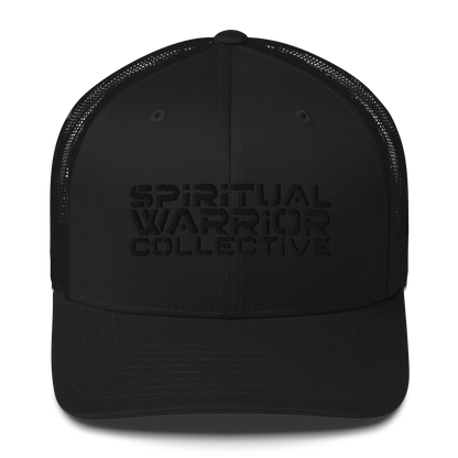 SPIRITUAL WARRIOR COLLECTIVE BLACK TRUCKER CAP