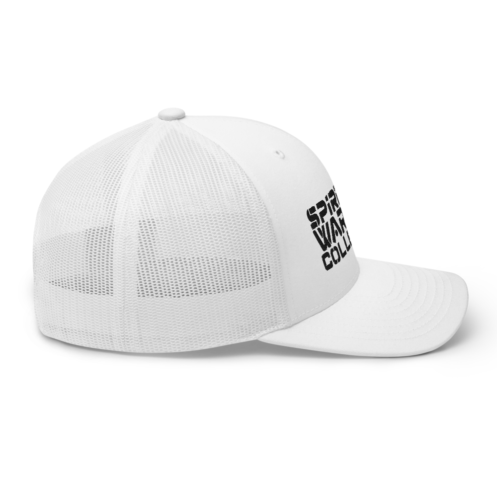 SPIRITUAL WARRIOR COLLECTIVE WHITE TRUCKER CAP