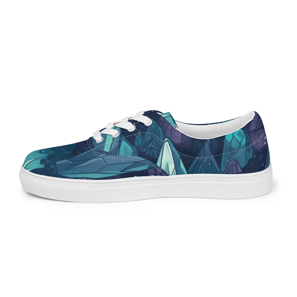 FUNKY TEAL CRYSTAL CANVAS SHOES