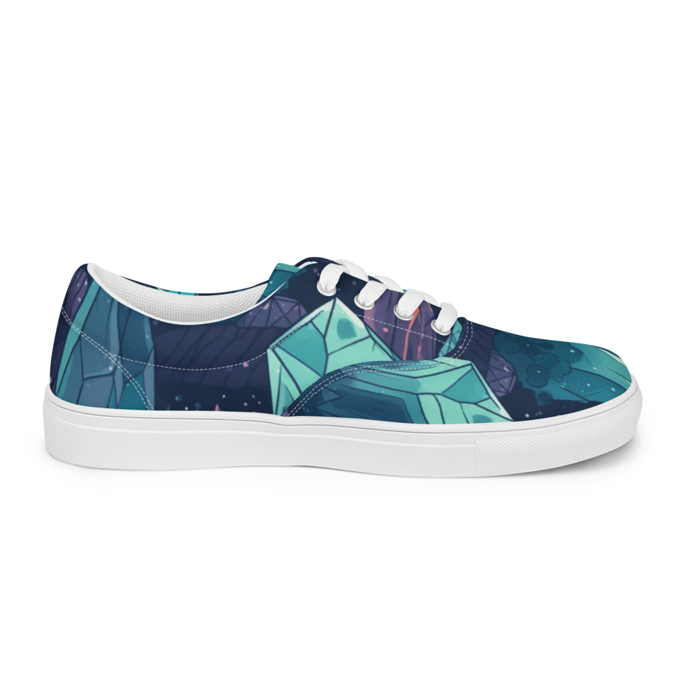 FUNKY TEAL CRYSTAL CANVAS SHOES