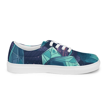 FUNKY TEAL CRYSTAL CANVAS SHOES