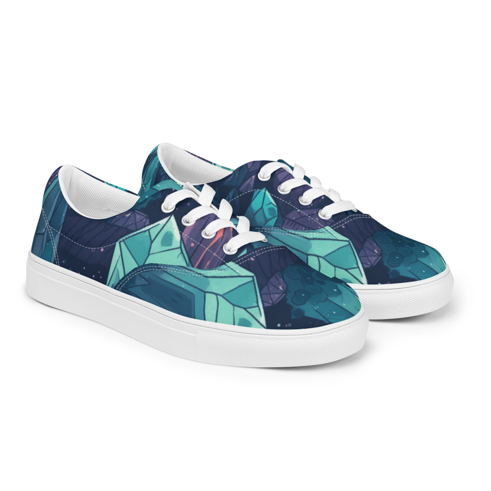 FUNKY TEAL CRYSTAL CANVAS SHOES