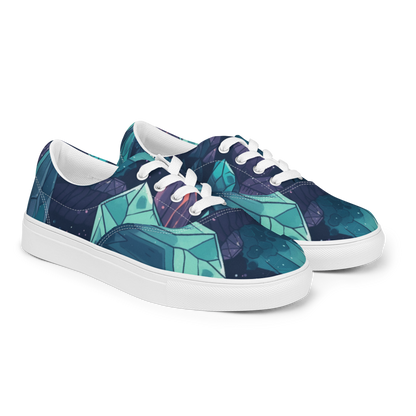 FUNKY TEAL CRYSTAL CANVAS SHOES