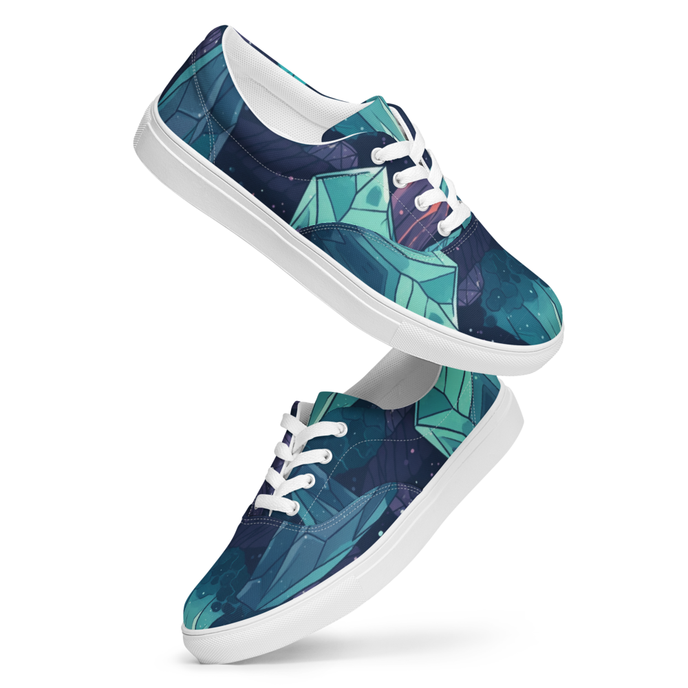 FUNKY TEAL CRYSTAL CANVAS SHOES