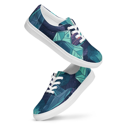 FUNKY TEAL CRYSTAL CANVAS SHOES