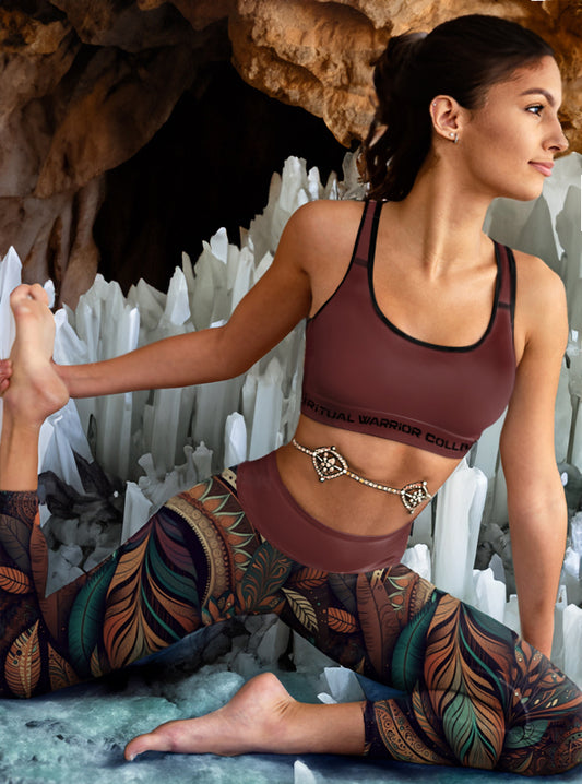 NATIVE WARRIOR PRINT YOGA LEGGINGS