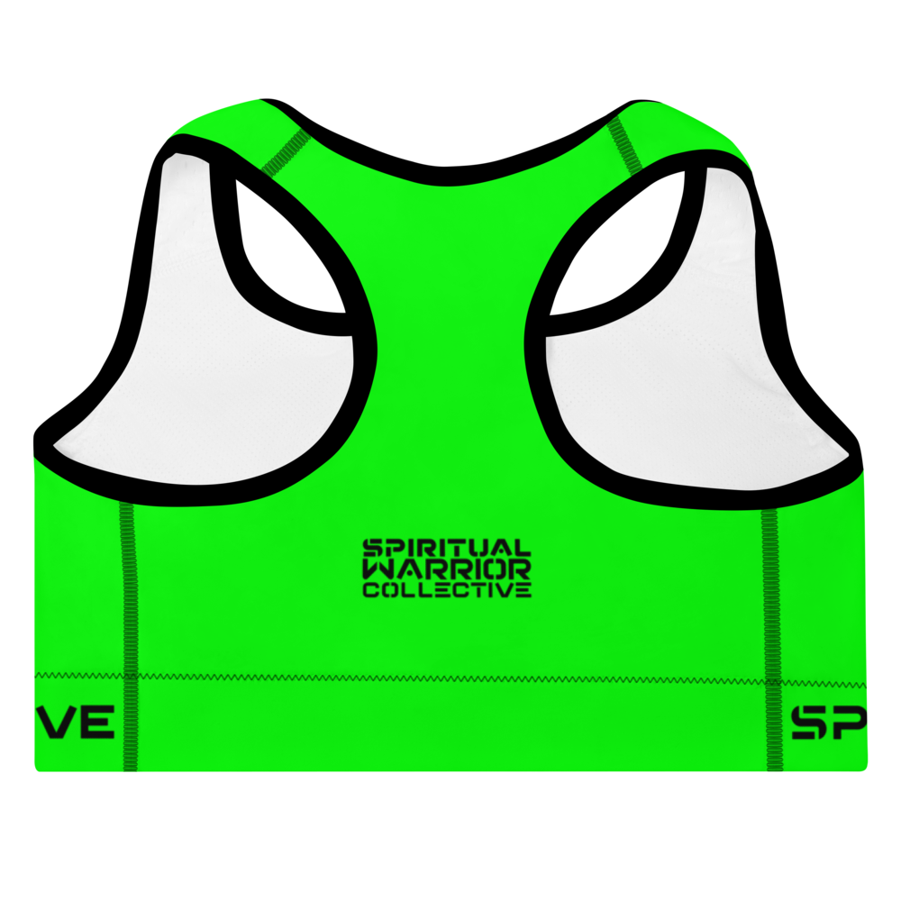 NEON GREEN MERKABA PADDED SPORTS BRA