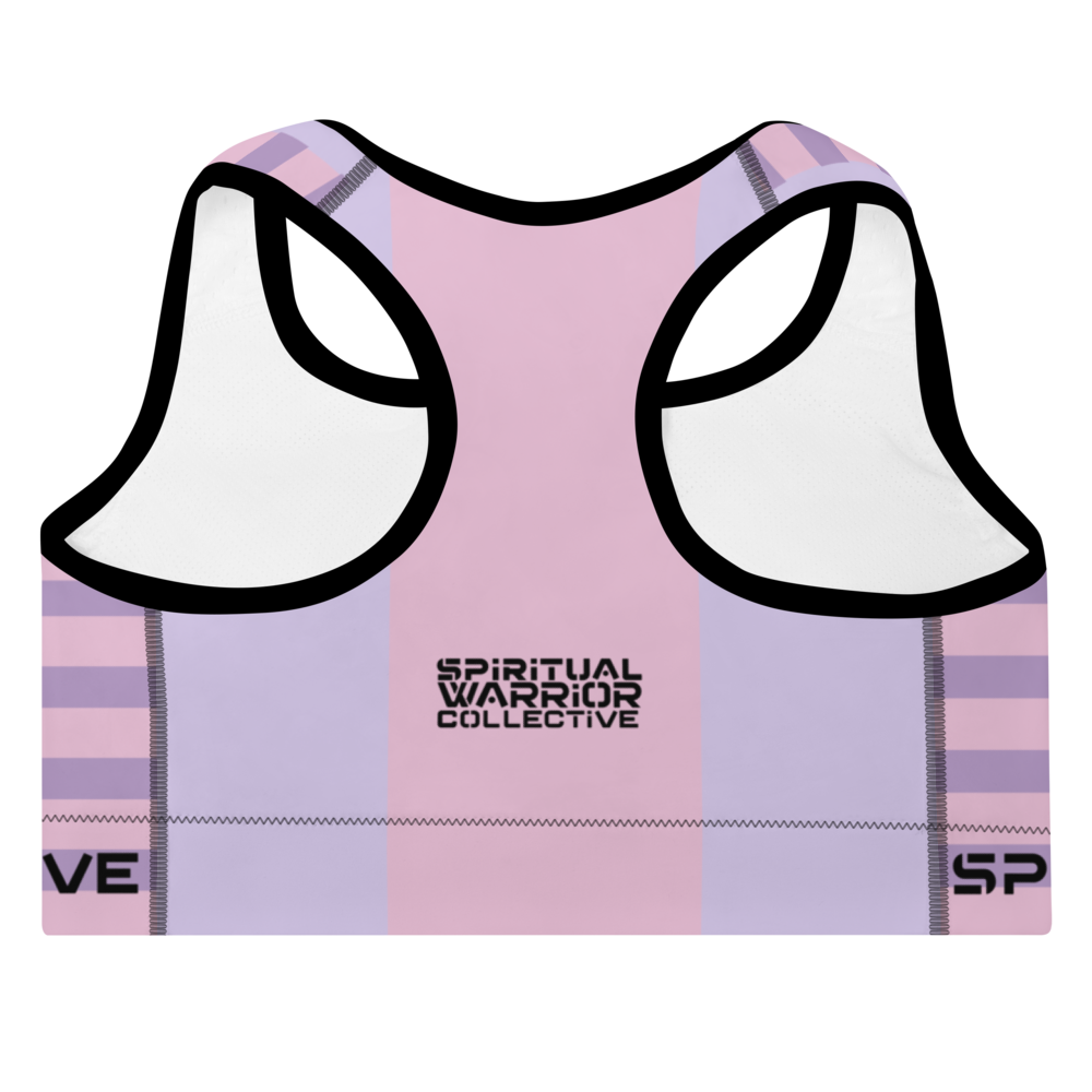 PINK AMETHYST CRYSTAL PADDED SPORTS BRA