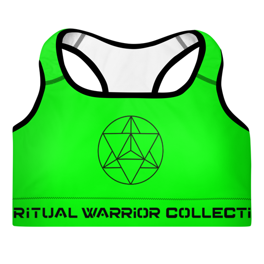 NEON GREEN MERKABA PADDED SPORTS BRA