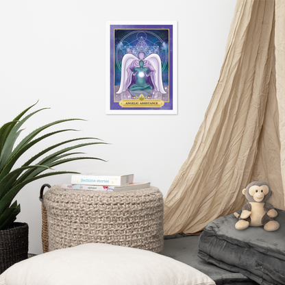 Angelic Assistance White Framed Poster