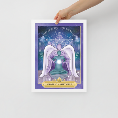 Angelic Assistance White Framed Poster