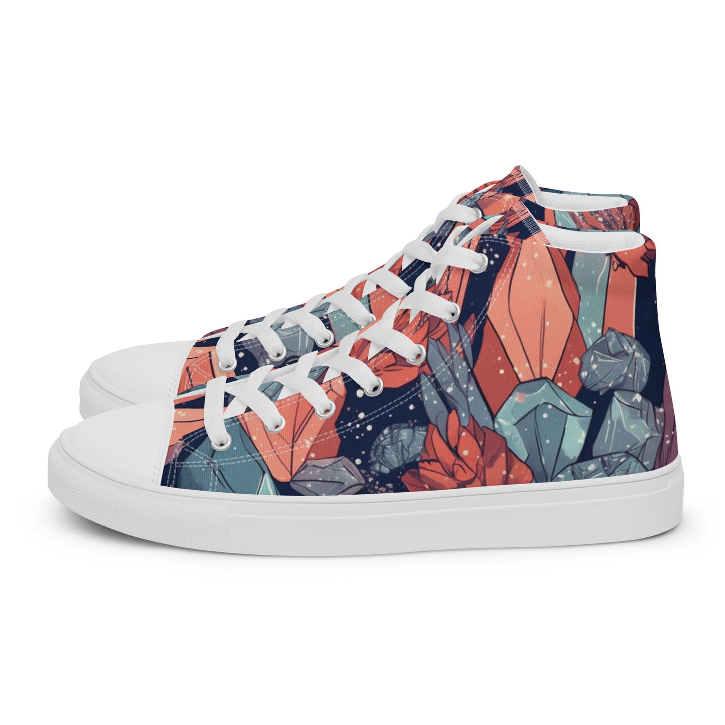 MEN'S CRYSTAL PRINT HIGH TOP CANVAS SHOES