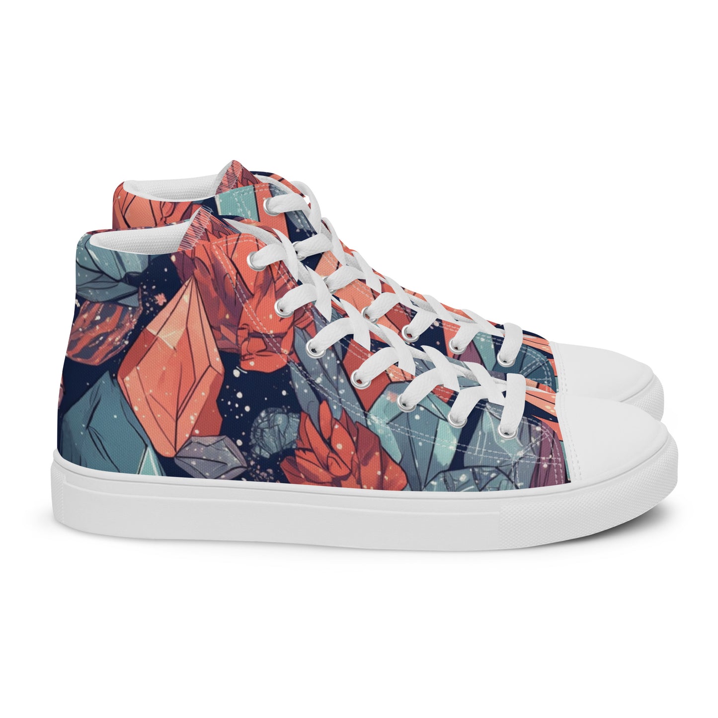 MEN'S CRYSTAL PRINT HIGH TOP CANVAS SHOES