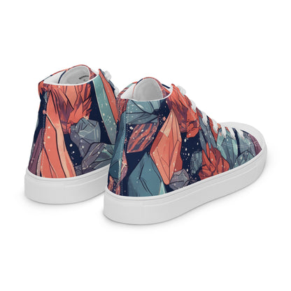 MEN'S CRYSTAL PRINT HIGH TOP CANVAS SHOES