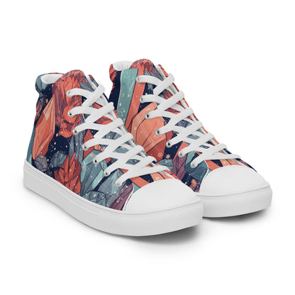 MEN'S CRYSTAL PRINT HIGH TOP CANVAS SHOES