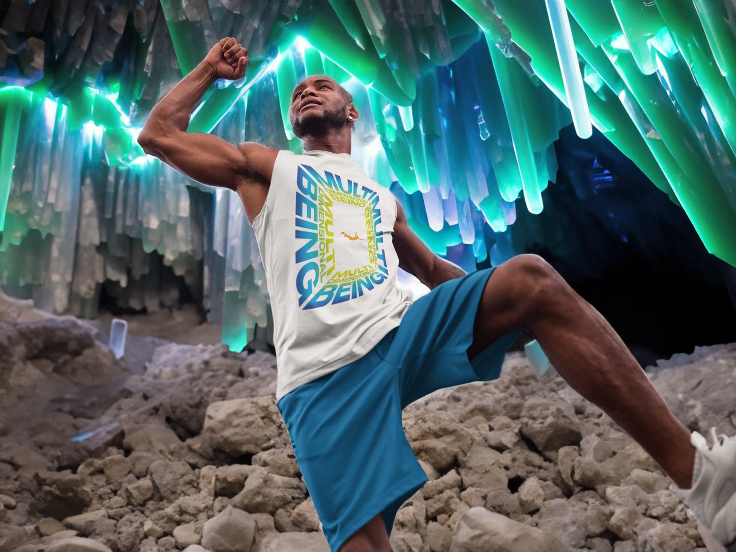 MULTIDIMENSIONAL BEING | RECYCLED BASKETBALL MENS TANK TOP