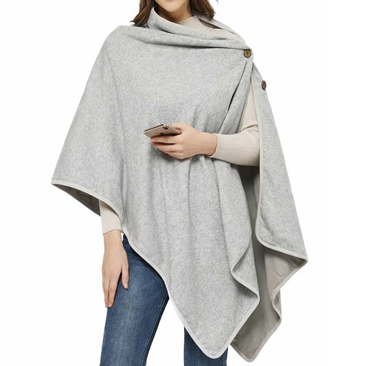 EMF Protection Organic Cotton Poncho Wrap – Silver Lined 5G Shielding Blanket